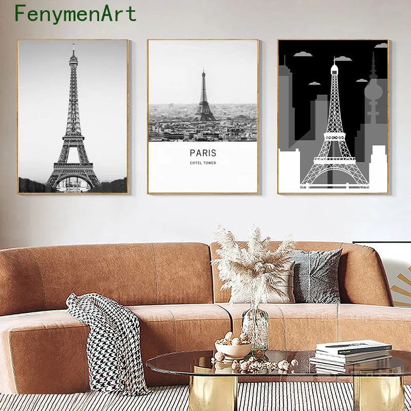 Nordic Wall Art Canvas Painting Black White Paris Tower Posters Prints Modern French Landscape Pictures Living Room Home Decor
Nordic Wall Art Canvas Painting Black White Paris Tower Posters Prints Modern French Landscape Pictures Living Room Home Decor