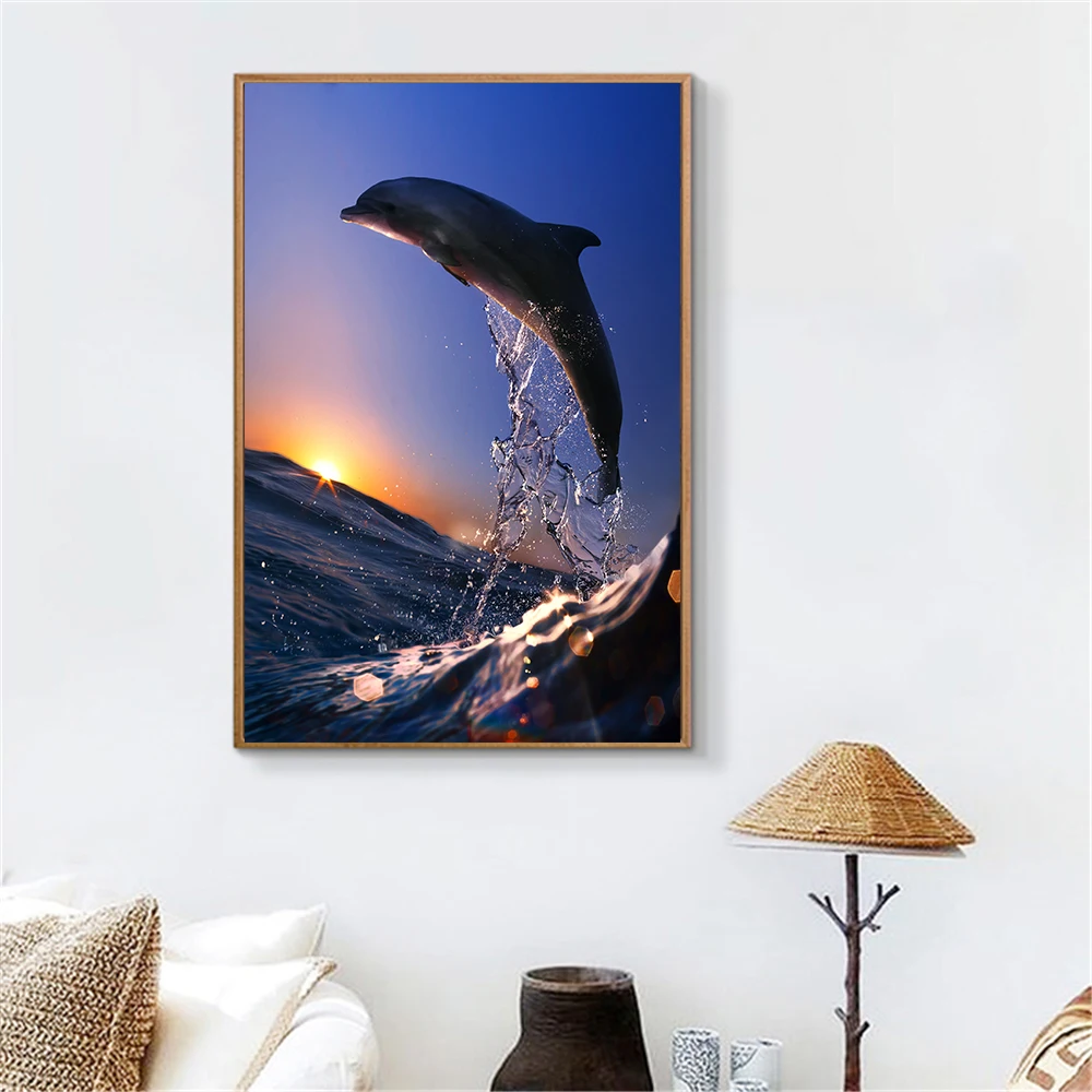 Ocean Dolphin Animals Poster Beautiful Seascape Sunset Canvas Painting Print Wall Art Picture for Bedroom Kids Room Decor
Ocean Dolphin Animals Poster Beautiful Seascape Sunset Canvas Painting Print Wall Art Picture for Bedroom Kids Room Decor