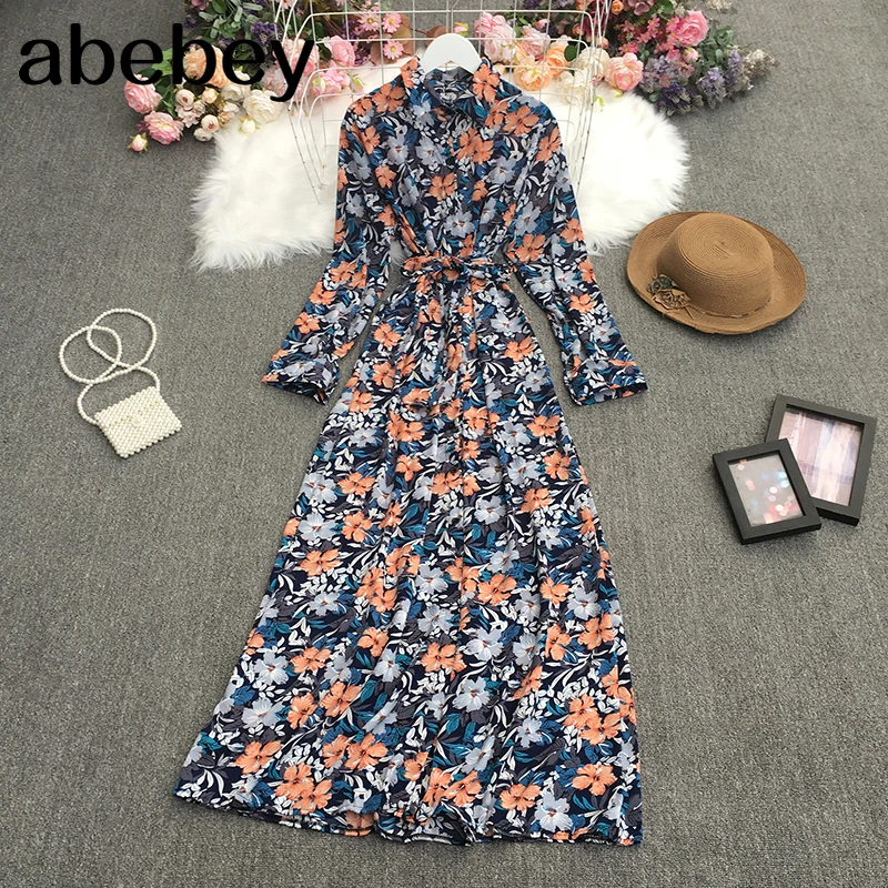 2021 New Spring Summer Retro All-match turn-down collar long sleeve Dress bandage waist slim floral Dress
2021 New Spring Summer Retro All-match turn-down collar long sleeve Dress bandage waist slim floral Dress