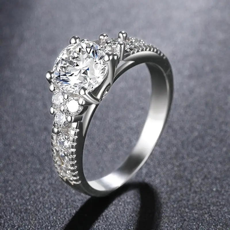 Stamp 925 Silver Color VVS1 Diamond Ring for Women Luxury Round Bizuteria Topaz Wedding Gemstone Silver 925 Jewelry Diamond Ring
Stamp 925 Silver Color VVS1 Diamond Ring for Women Luxury Round Bizuteria Topaz Wedding Gemstone Silver 925 Jewelry Diamond Ring