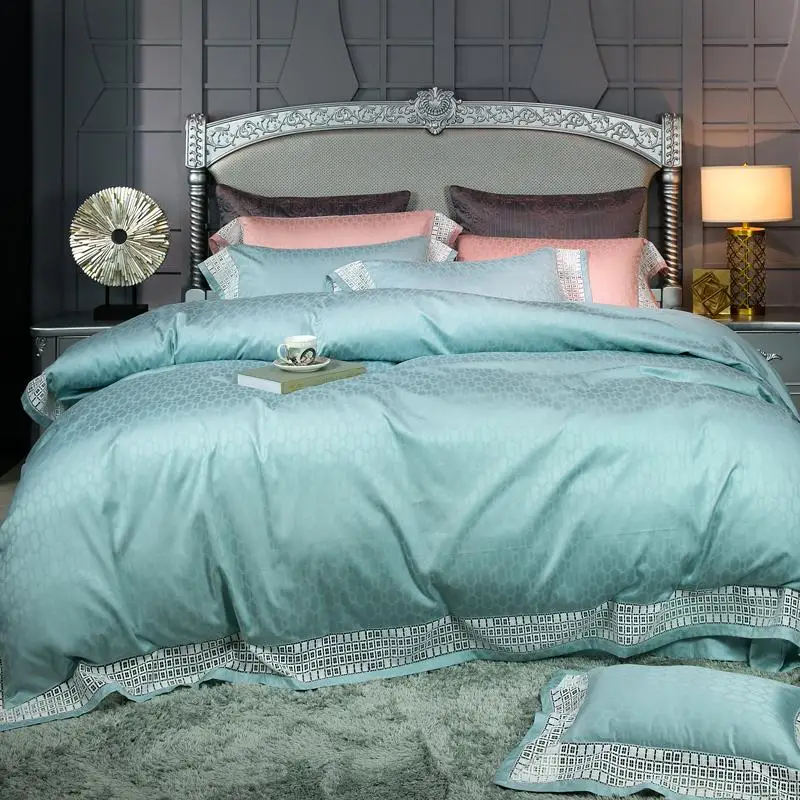 High TC Silk Egypt Cotton Jacquard Fantasy Bedding Set Luxury Lace Duvet cover set Bed Sheet Pillowcase Queen King size 4pcs
High TC Silk Egypt Cotton Jacquard Fantasy Bedding Set Luxury Lace Duvet cover set Bed Sheet Pillowcase Queen King size 4pcs