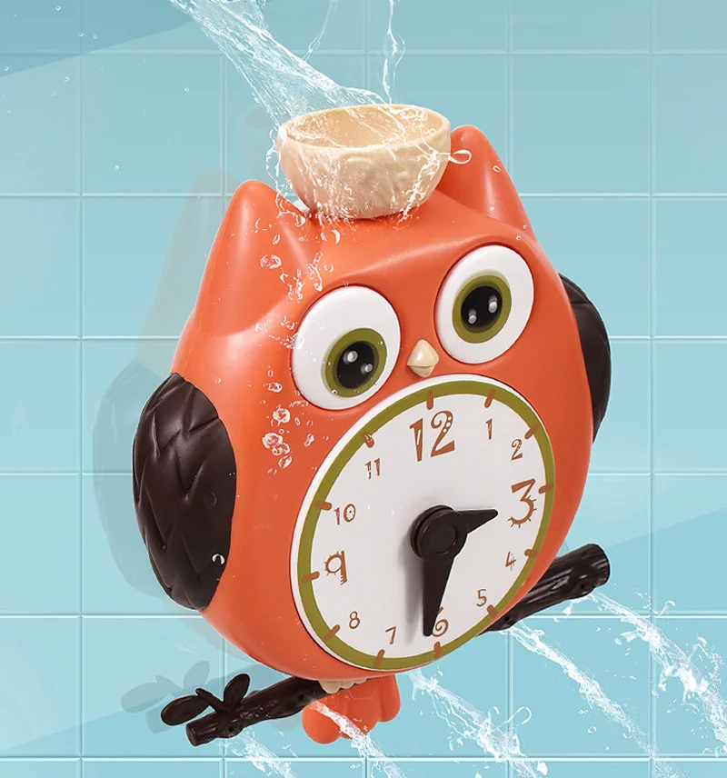 Baby Bath Toy Cute Owl Clock Water Spray Turn Toy Children Time Cognition Teaching AID Toys Bathtub Game Swim Pool Toys Kid Gift
Baby Bath Toy Cute Owl Clock Water Spray Turn Toy Children Time Cognition Teaching AID Toys Bathtub Game Swim Pool Toys Kid Gift