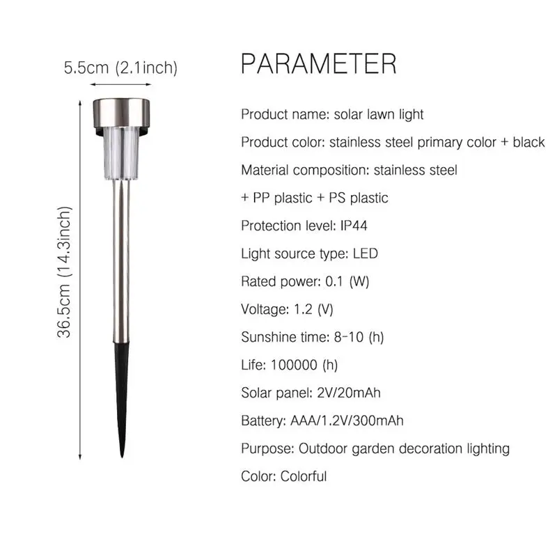 (Colorful 12 Sticks) Stainless Steel Solar Lawn Light Garden Light LED Garden Decoration Light Pathway Yard Lawn Decoration
(Colorful 12 Sticks) Stainless Steel Solar Lawn Light Garden Light LED Garden Decoration Light Pathway Yard Lawn Decoration