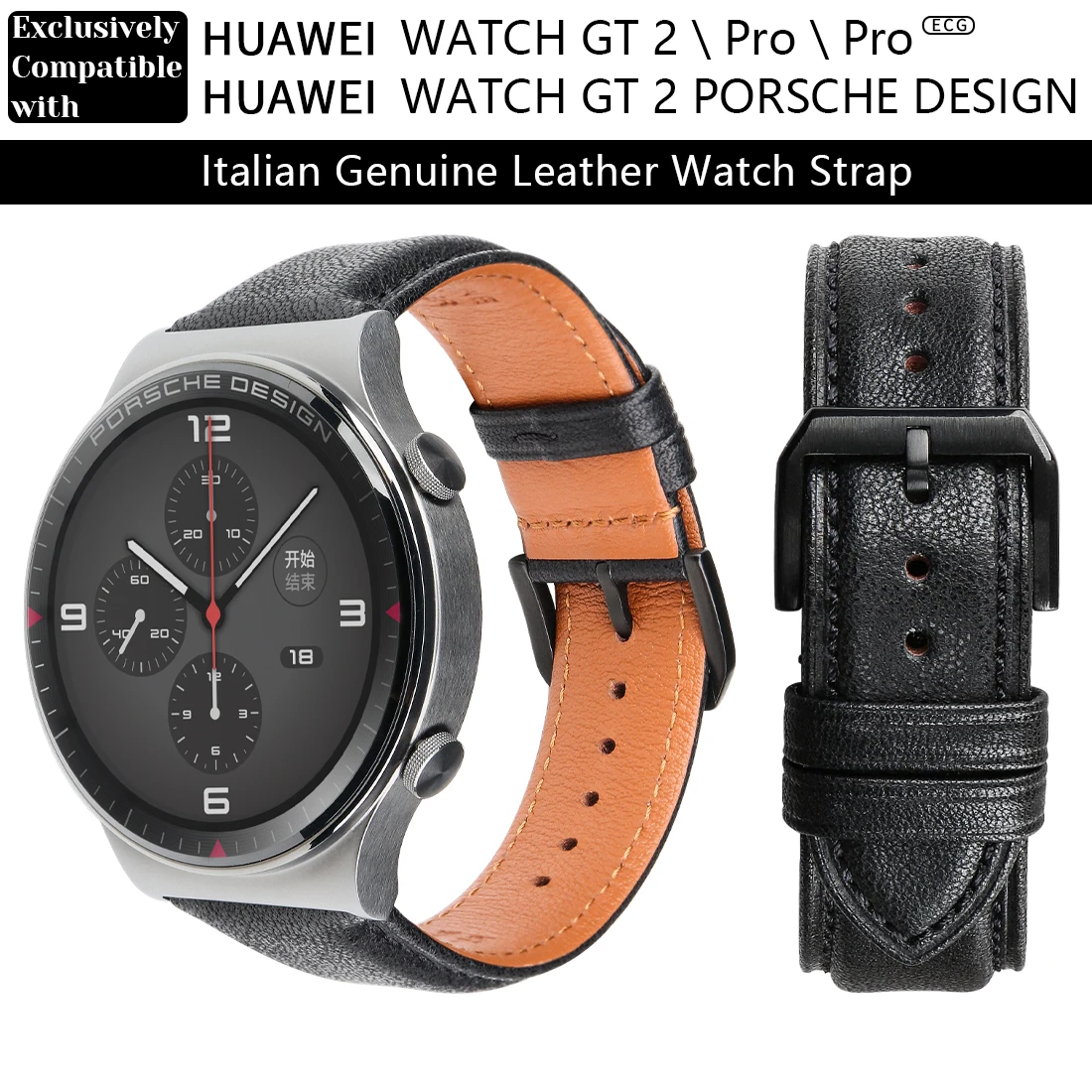 Ремешок кожаный для смарт-часов HUAWEI Watch GT 2 Pro GT2 22/20 мм | Наручные часы