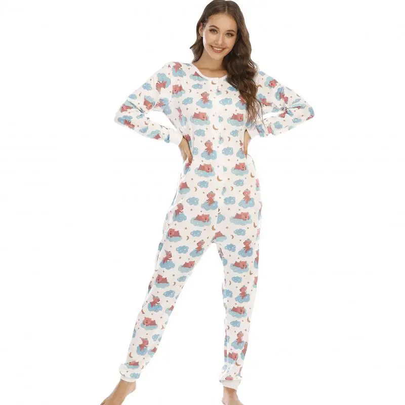 Women Spring Autumn Kigurumi Pajamas Cute Print Cartoon Sleepwear Onesies Pijamas Jumpsuit Loose Casual Home Clothes Lingerie
Women Spring Autumn Kigurumi Pajamas Cute Print Cartoon Sleepwear Onesies Pijamas Jumpsuit Loose Casual Home Clothes Lingerie