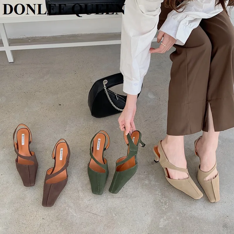 2022 Fashion Spring Slingback Sandals Women Half Wrap Pointy Toe Designer High Heel Shoe Elegant Pleated Pumps Party Dress Mujer
2022 Fashion Spring Slingback Sandals Women Half Wrap Pointy Toe Designer High Heel Shoe Elegant Pleated Pumps Party Dress Mujer