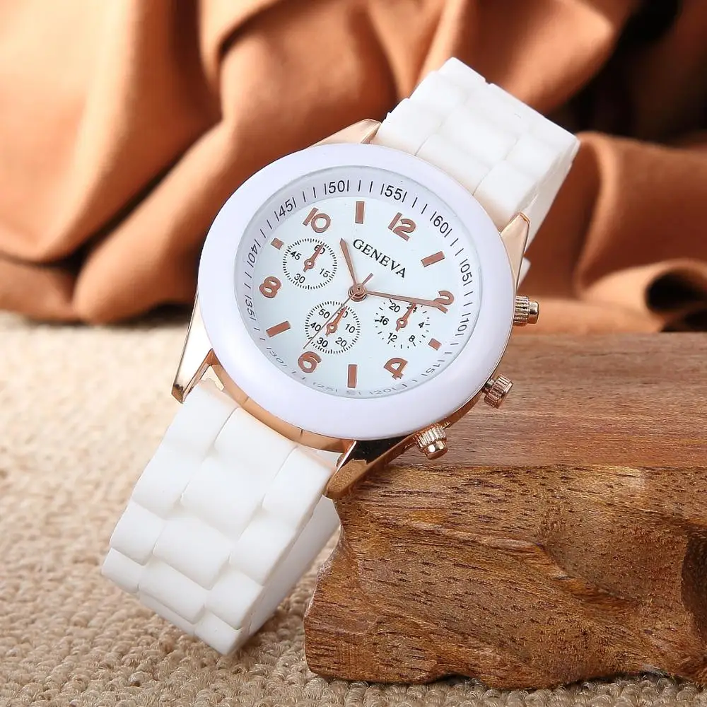 

Geneva Silicone Watches Fashion Beautiful Colorful Jelly Student Clock Casual Luxury Woman Watch Zegarek Damski Reloj Mujer
