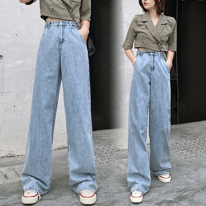Women Jean Pants 2020 Casual High Waist Ropa Mujer Jeans Fashion Vintage Solid Denim Wide Leg Pant Fashion Loose Trousers P9339
Women Jean Pants 2020 Casual High Waist Ropa Mujer Jeans Fashion Vintage Solid Denim Wide Leg Pant Fashion Loose Trousers P9339