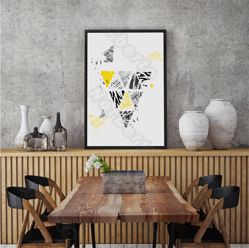 Nordic Style Canvas Painting Poster Black and White Background Pictures Gray Yellow Triangles for Home Rooms Wall Vintage Decora
Nordic Style Canvas Painting Poster Black and White Background Pictures Gray Yellow Triangles for Home Rooms Wall Vintage Decora