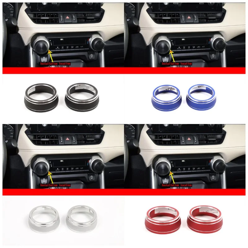 

Аксессуары для автомобиля, 2 шт., кнопки переключателя кондиционера из сплава, детская круглая крышка, декоративная Защитная крышка для Toyota RAV4 2020