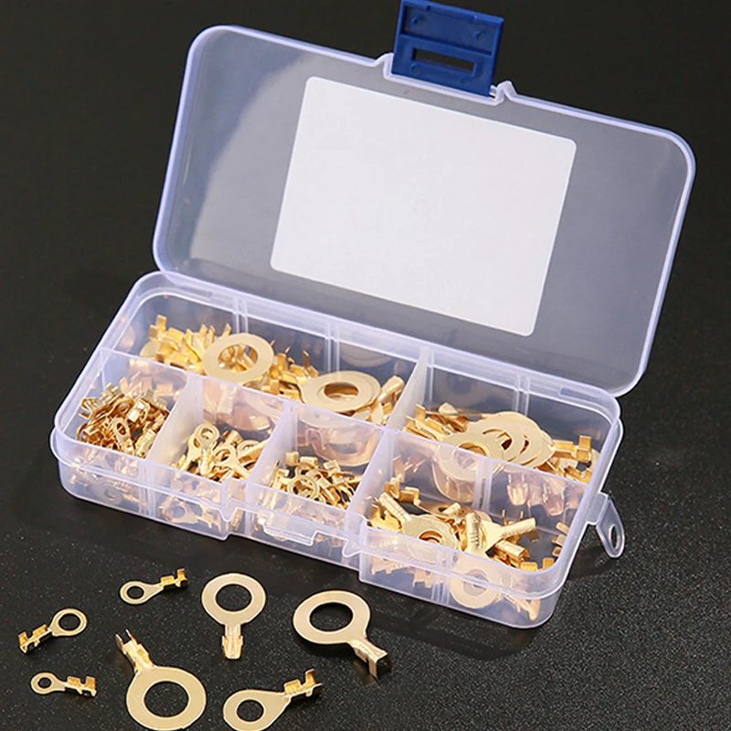 150PCS M3/M4/M5/M6/M8/M10 Ring Lugs Eyes Copper Crimp Terminals Cable Lug Wire Connector Non-insulated Assortment Kit | Обустройство