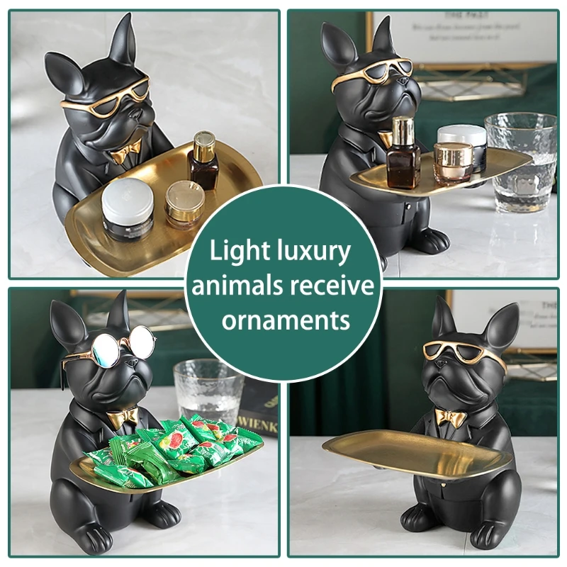 Bulldog Statue Holding Storage Tray Cute Animal Sculptures Resin Keys Candy Dish Jewelry Earrings Holder Home Decor
Bulldog Statue Holding Storage Tray Cute Animal Sculptures Resin Keys Candy Dish Jewelry Earrings Holder Home Decor