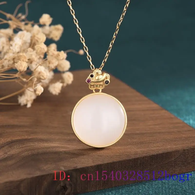 White Jade Pendant Chalcedony 925 Silver Gifts Necklace Chinese Amulet Jewelry Crystal Natural Women Zircon Gemstone Charm 
White Jade Pendant Chalcedony 925 Silver Gifts Necklace Chinese Amulet Jewelry Crystal Natural Women Zircon Gemstone Charm