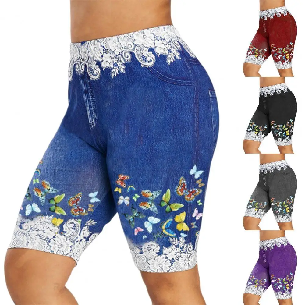 Denim Print Yoga Shorts Sports Fitness High Waist Butt Scrunch Leggings Workout Floral Lace Spliced Skinny Sport Shorts
Denim Print Yoga Shorts Sports Fitness High Waist Butt Scrunch Leggings Workout Floral Lace Spliced Skinny Sport Shorts