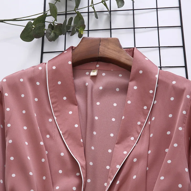 2021 New Print Dot Pajamas Set Women Sleepwear 2PCS Shirt&Pants Silky Nightwear Intimate Lingerie Casual Home Clothes Pyjamas
2021 New Print Dot Pajamas Set Women Sleepwear 2PCS Shirt&Pants Silky Nightwear Intimate Lingerie Casual Home Clothes Pyjamas