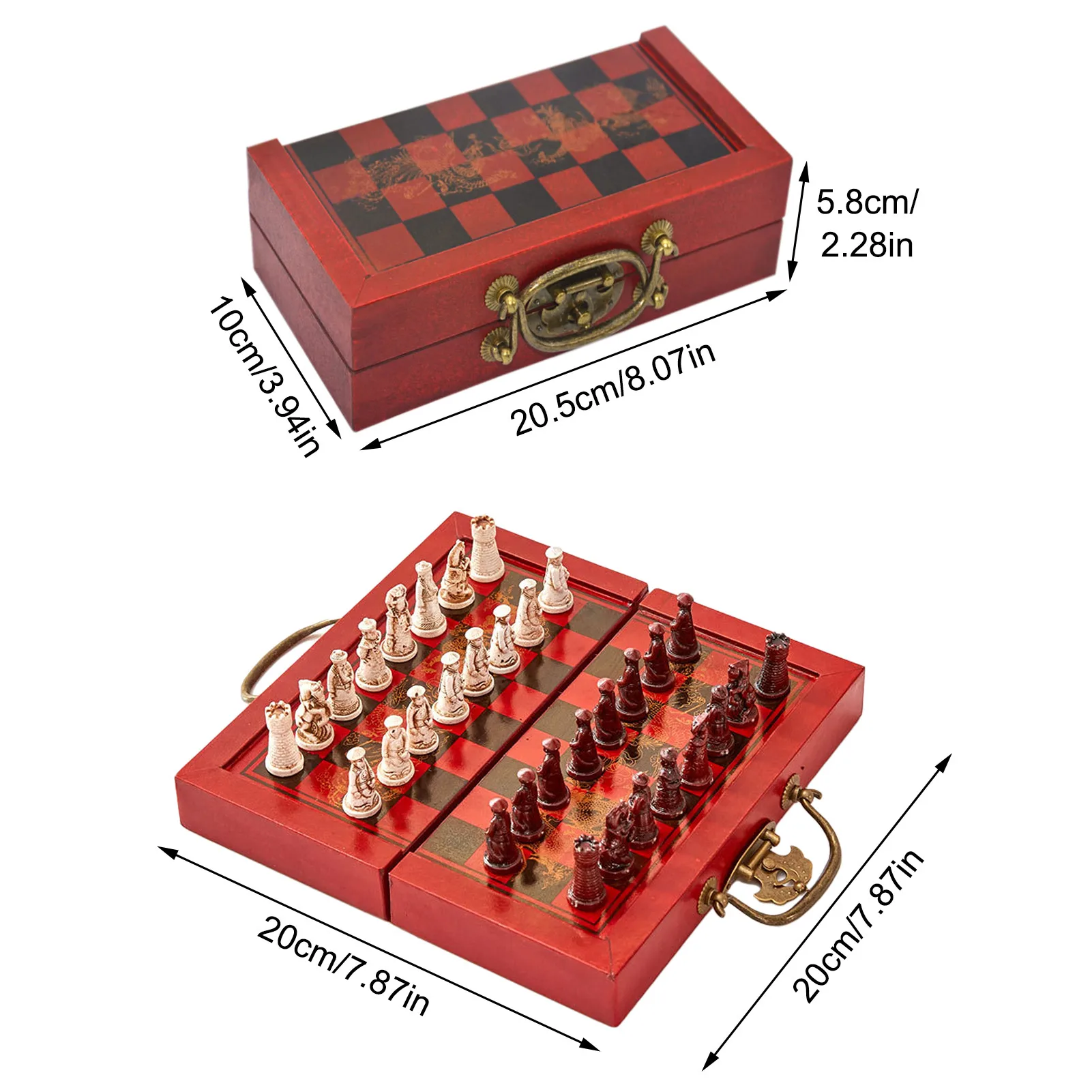 Wooden Chess Set Folding Chessboard With Crafted Chess Pieces Terracotta Warriors And Horses Toys For Children Desktop Game
Wooden Chess Set Folding Chessboard With Crafted Chess Pieces Terracotta Warriors And Horses Toys For Children Desktop Game