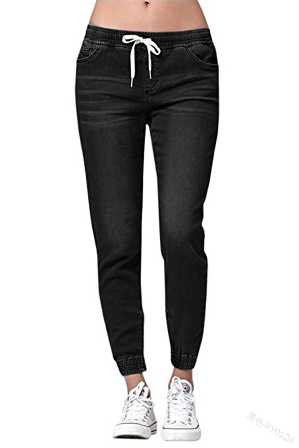 Women Pencil Jeans Pocket Mid-waist Four Seasons Solid Color Lace-up White and Old Washed Cotton Micro-elastic Casual Trousers
Women Pencil Jeans Pocket Mid-waist Four Seasons Solid Color Lace-up White and Old Washed Cotton Micro-elastic Casual Trousers