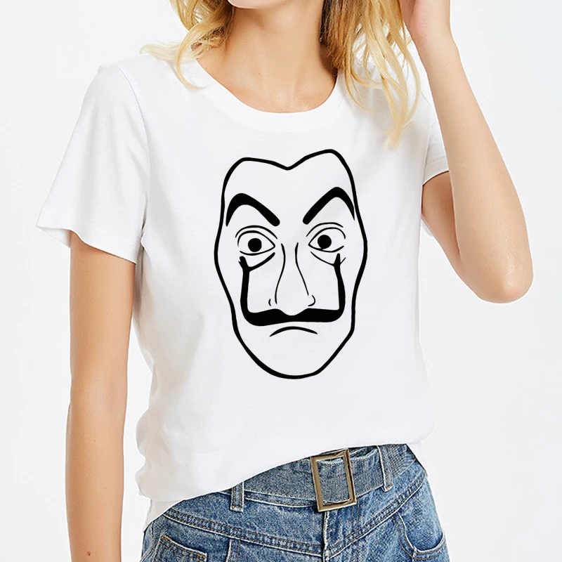 Новинка 2019, летняя женская рубашка, Повседневная белая рубашка, круглая рубашка США, женская модная рубашка с принтом «Casa De Papel»
Новинка 2019, летняя женская рубашка, Повседневная белая рубашка, круглая рубашка США, женская модная рубашка с принтом «Casa De Papel»