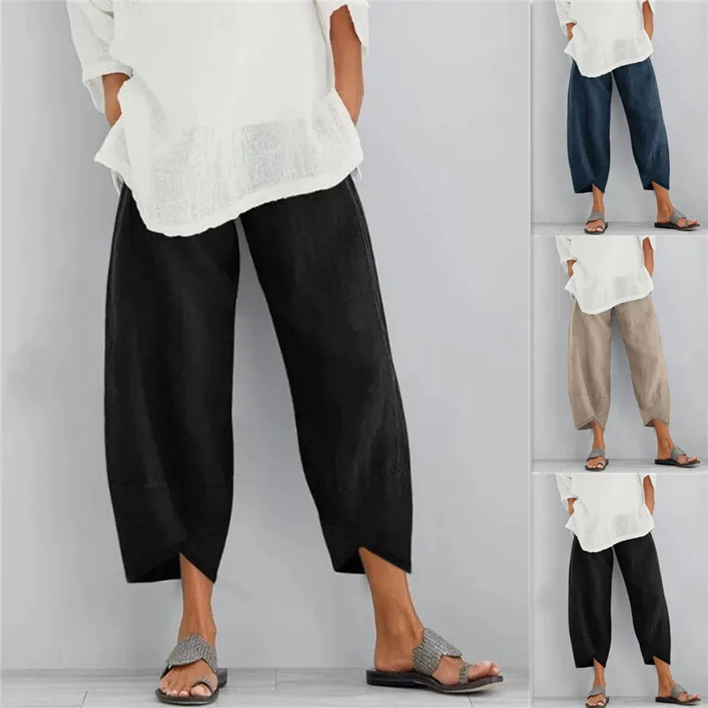 Women Casual Cotton Linen Baggy Pants Plus Size Drawstring Elastic Waist Loose Pants Cropped Harem Trousers Fall Spring Clothes
Women Casual Cotton Linen Baggy Pants Plus Size Drawstring Elastic Waist Loose Pants Cropped Harem Trousers Fall Spring Clothes