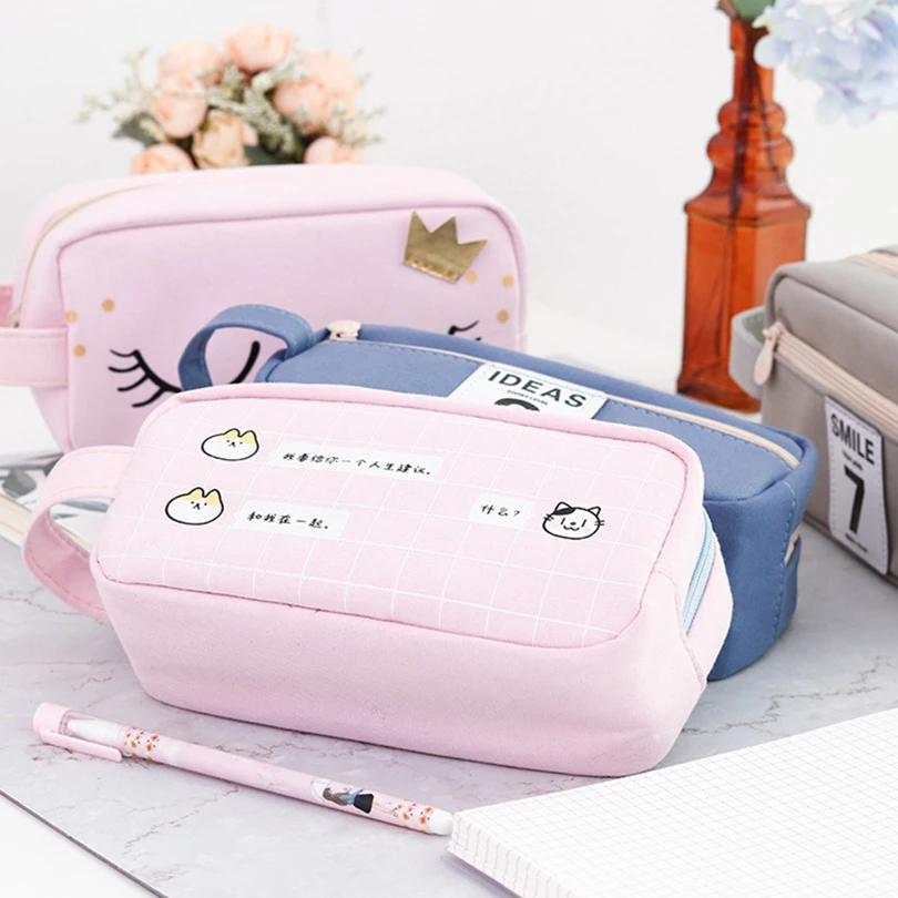 Kawaii Pencil Case Canvas Pencil Bags Big Stationery Portable Double Zipper Pen Case For Office Trousse Cute School Pencil Case
Kawaii Pencil Case Canvas Pencil Bags Big Stationery Portable Double Zipper Pen Case For Office Trousse Cute School Pencil Case
