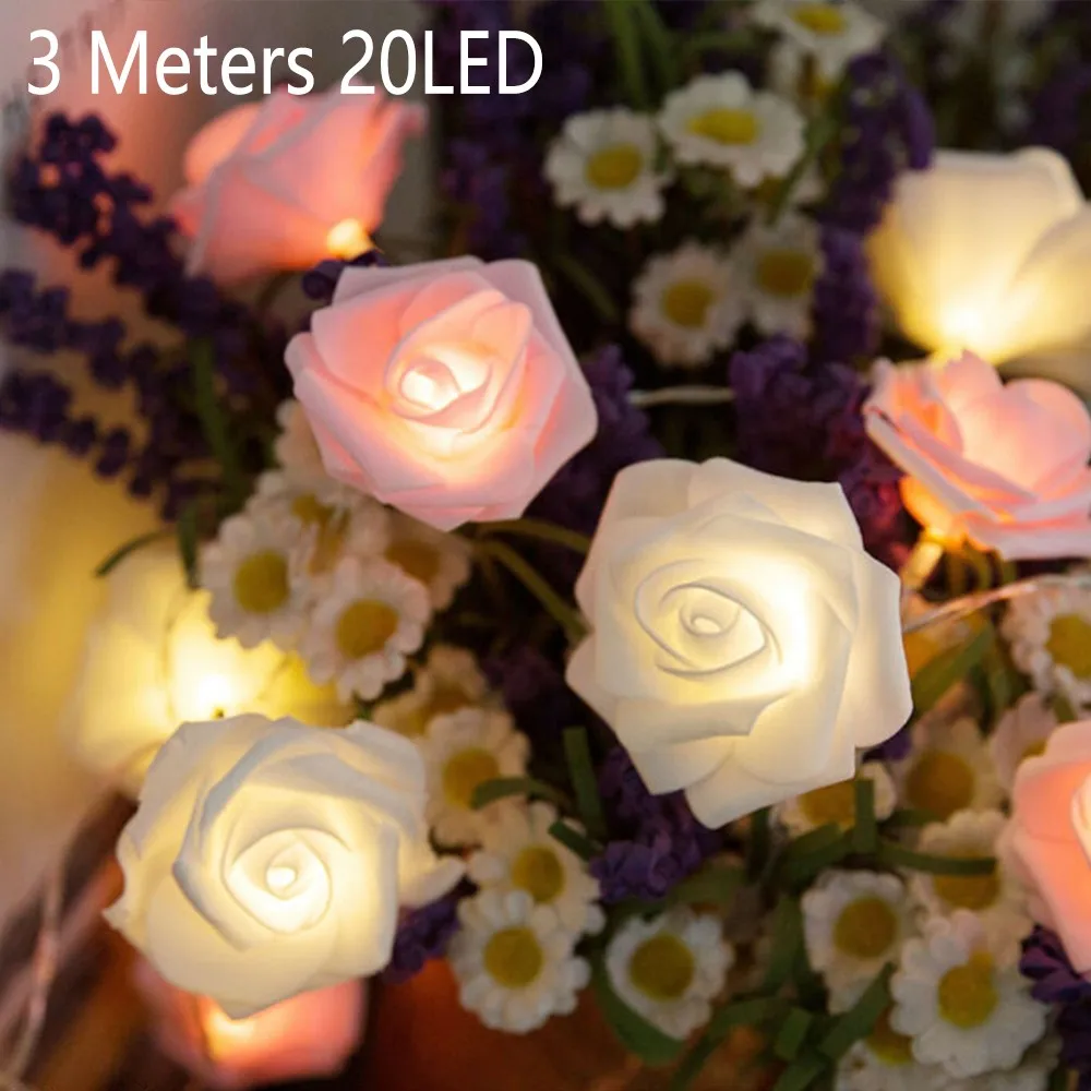 1pc 20leds Rose Flower String Lights 3 Meters Battery Powered Garland Decor Plastic Simulation PE Rose Home Decoration Light
1pc 20leds Rose Flower String Lights 3 Meters Battery Powered Garland Decor Plastic Simulation PE Rose Home Decoration Light