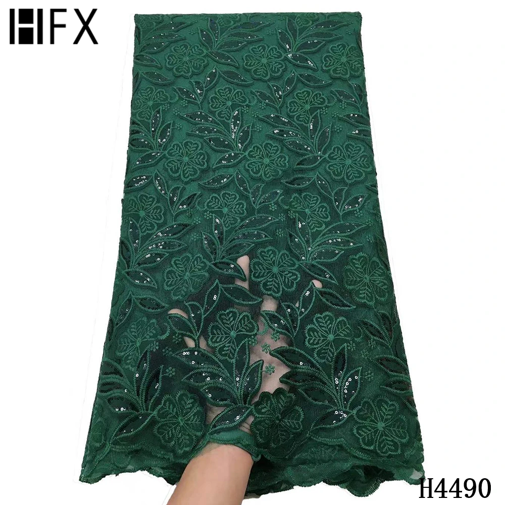 HFX New Arrival African Embroidery Tulle Lace Fabrics 2021 High Quality French Milk Silk Lace Fabric With Sequins 5 Yards F4490
HFX New Arrival African Embroidery Tulle Lace Fabrics 2021 High Quality French Milk Silk Lace Fabric With Sequins 5 Yards F4490