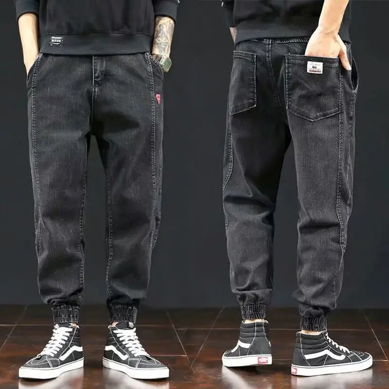 Spring Autumn Denim Pants Mens Elastic Waist Loose Versatile Trend Korean Quarter Leggings Baggy Men Black Ripped Jeans Genuine
Spring Autumn Denim Pants Mens Elastic Waist Loose Versatile Trend Korean Quarter Leggings Baggy Men Black Ripped Jeans Genuine