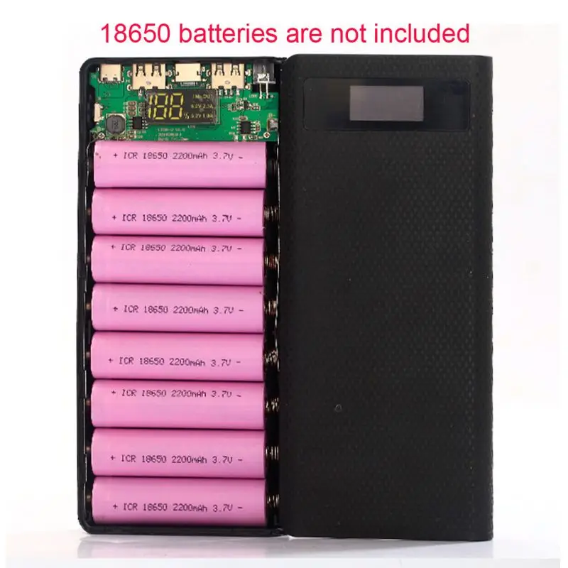 3 Ports Input Dual USB Output LED Light 8x 18650 Battery DIY Power Bank Box Holder Case For Mobile Phone Tablet PC 45BA
3 Ports Input Dual USB Output LED Light 8x 18650 Battery DIY Power Bank Box Holder Case For Mobile Phone Tablet PC 45BA