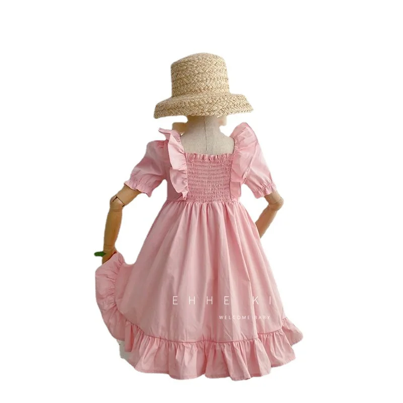 Girls cotton dress 2021 summer new children's clothing pink wooden ear dress children's short-sleeved dress thin
Girls cotton dress 2021 summer new children's clothing pink wooden ear dress children's short-sleeved dress thin