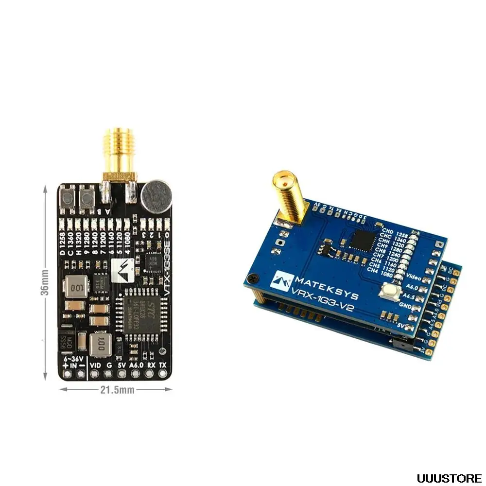 MATEK Systems VTX-1G3SE-9 1.2Ghz 1.3GHz 9CH FPV Video Transmitter With VRX-1G3-V2 1.2Ghz 1.3GHz 9CH Wid Band FPV Video Receiver
MATEK Systems VTX-1G3SE-9 1.2Ghz 1.3GHz 9CH FPV Video Transmitter With VRX-1G3-V2 1.2Ghz 1.3GHz 9CH Wid Band FPV Video Receiver