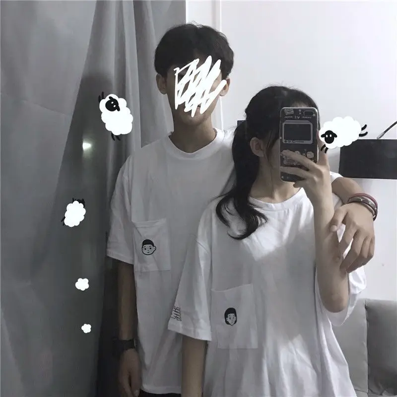 2021 Spring Summer Short-sleeved T-shirt for Men Women Couples New Korean Shirt Student Loose Half-sleeved Women's Top Clothes
2021 Spring Summer Short-sleeved T-shirt for Men Women Couples New Korean Shirt Student Loose Half-sleeved Women's Top Clothes
