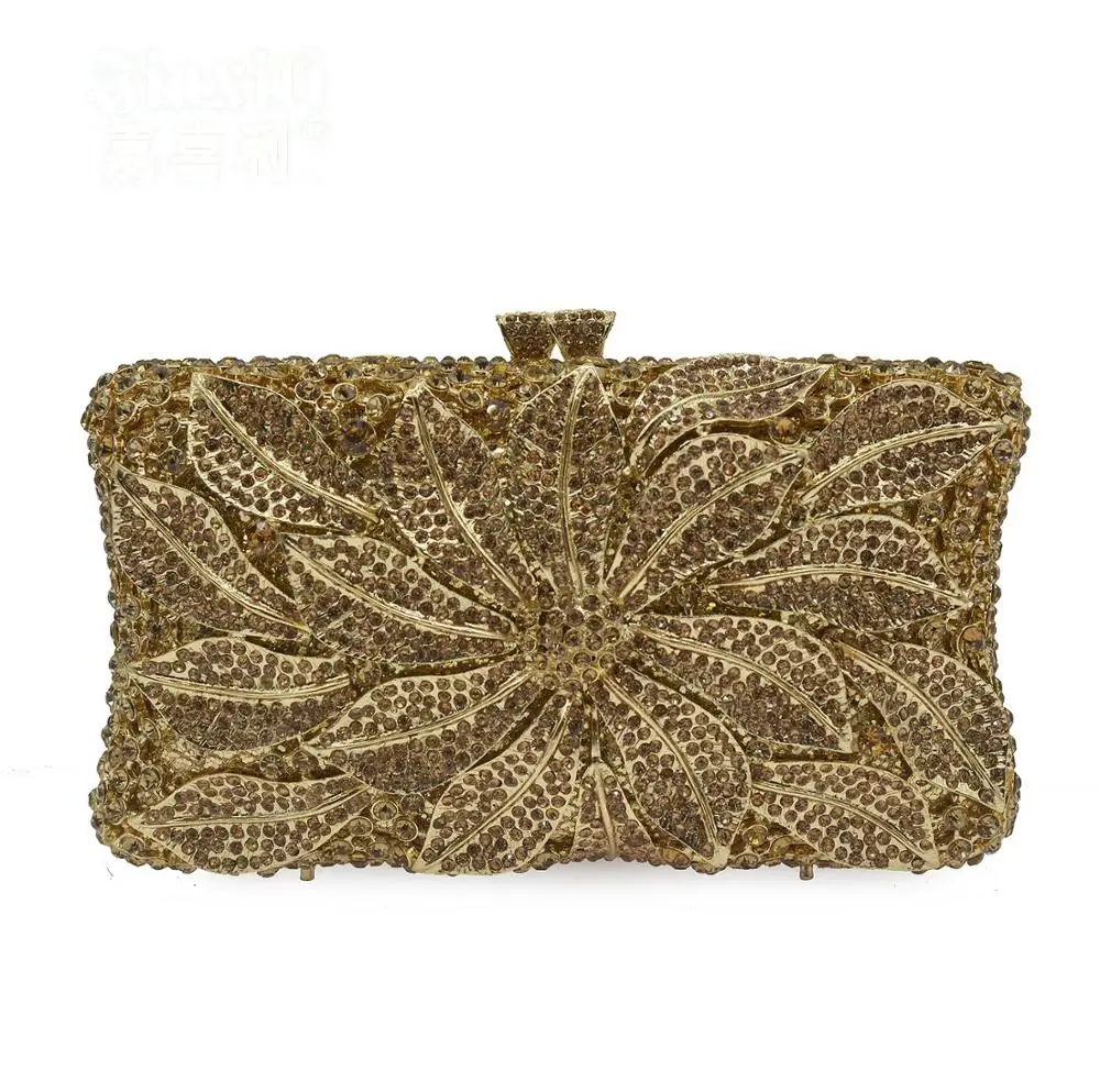 ladies luxury diamond banquet golden leaf clutch bag women chain full rhinestone dinner bags female crystal evening handbags
ladies luxury diamond banquet golden leaf clutch bag women chain full rhinestone dinner bags female crystal evening handbags