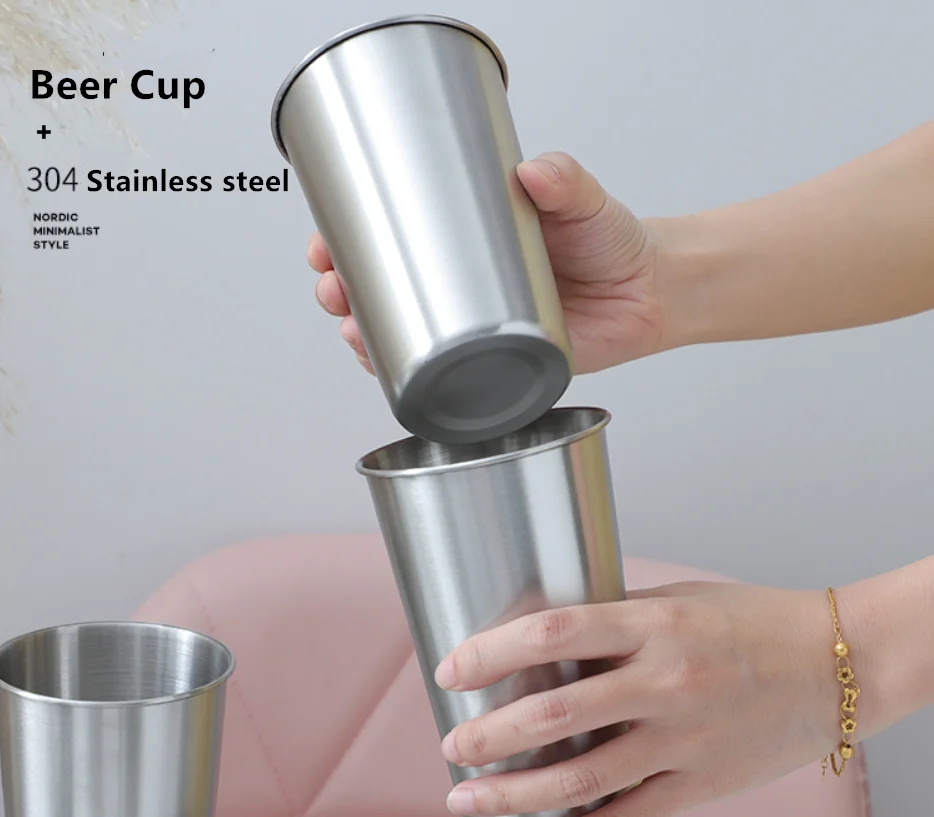 5 Pack Stainless Steel Pint Cups 16 Ounce Shatterproof Cup Tumblers Unbreakable Metal Drinking Glasses for Bar Home Restaurant
5 Pack Stainless Steel Pint Cups 16 Ounce Shatterproof Cup Tumblers Unbreakable Metal Drinking Glasses for Bar Home Restaurant