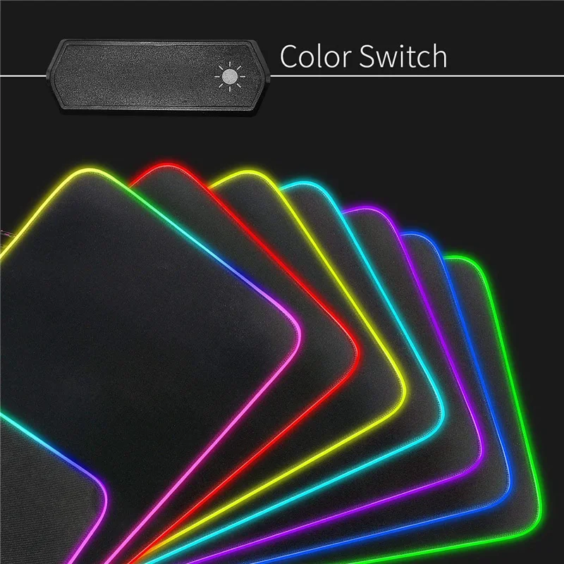 Игровой коврик для мыши RGB большой Яркий светящийся Настольный ПК со