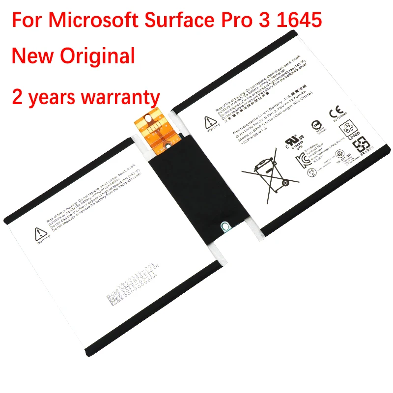 G3HTA003H G3HTA007H 7270mAh Laptop Battery For Microsoft Surface Pro 3 1645 Series Tablet PC G3HTA004H 3.78V 27.5WH
G3HTA003H G3HTA007H 7270mAh Laptop Battery For Microsoft Surface Pro 3 1645 Series Tablet PC G3HTA004H 3.78V 27.5WH