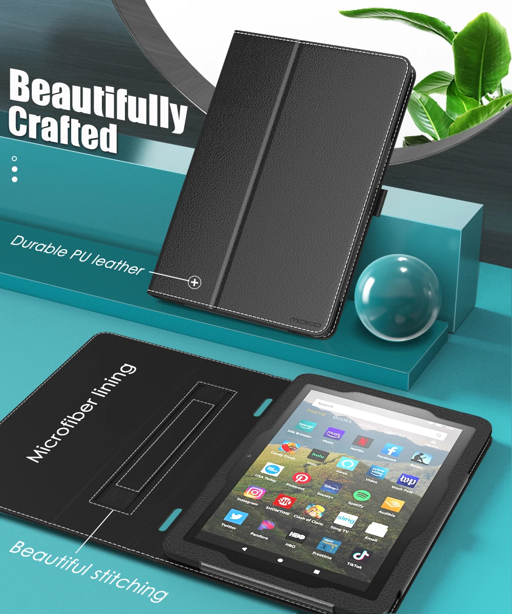 Чехол MoKo для нового планшета Kindle Fire HD 8 и Plus (10-го поколения 2020 выпуска) тонкий
