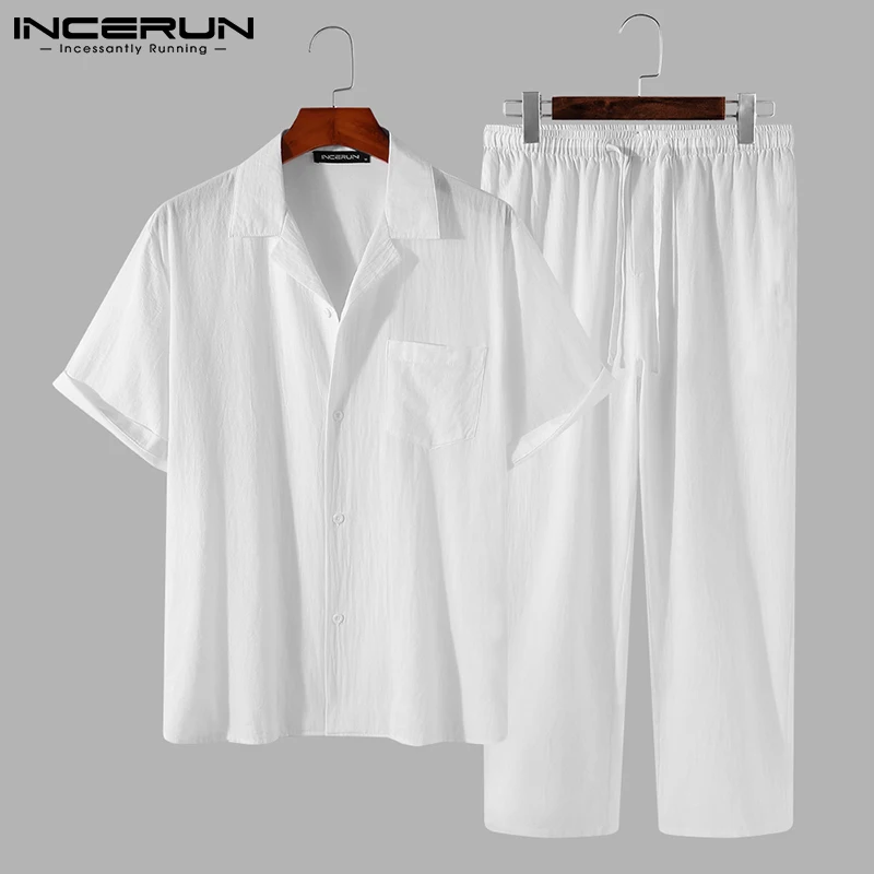 INCERUN Short Sleeve Tops Drawstring Pants 2 Pieces Leisure Solid Color Men Pajama Sets Man Casual Breathable Homewear Suits 5XL
INCERUN Short Sleeve Tops Drawstring Pants 2 Pieces Leisure Solid Color Men Pajama Sets Man Casual Breathable Homewear Suits 5XL