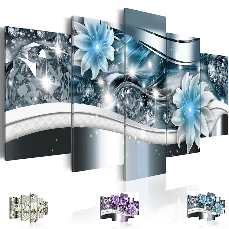 Modern Canvas Art Painting 5 Pieces Abstract Elegant Beautiful Flower Diamond Background Canvas Poster Living Room Home Decor
Modern Canvas Art Painting 5 Pieces Abstract Elegant Beautiful Flower Diamond Background Canvas Poster Living Room Home Decor