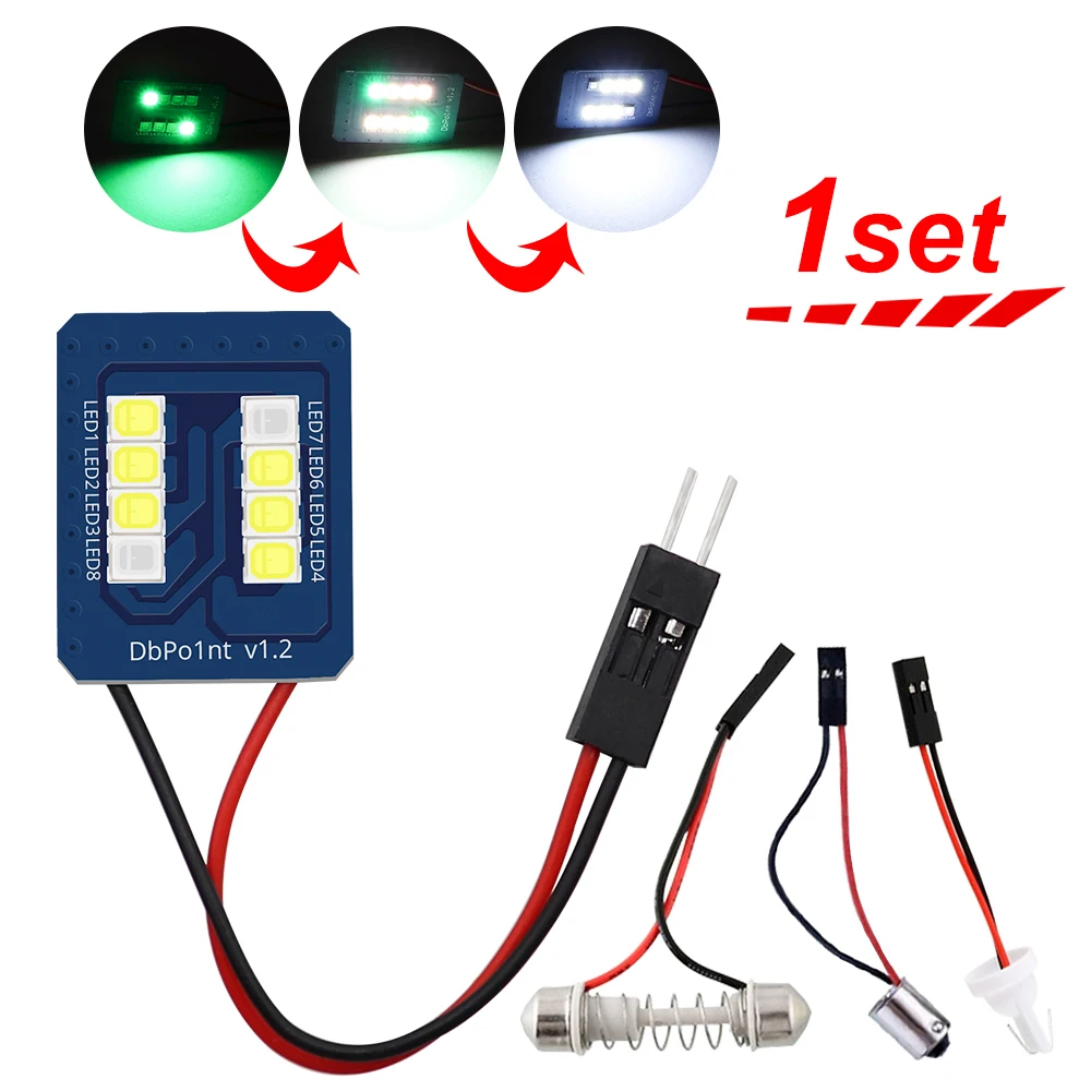 T10 Festoon Ba9s светодиодная панельная лампочка 2835 SMD Зеленый Белый Автомобильный
