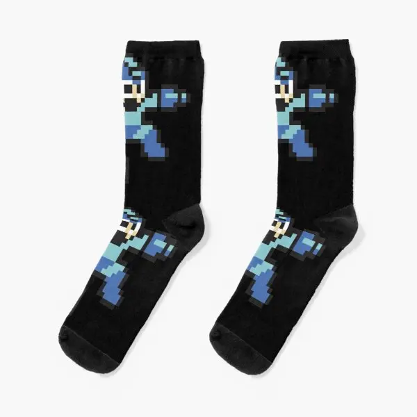 Носки Megaman Jump N Shoot женские/мужские черные хлопок дышащие удобные Мультяшные для