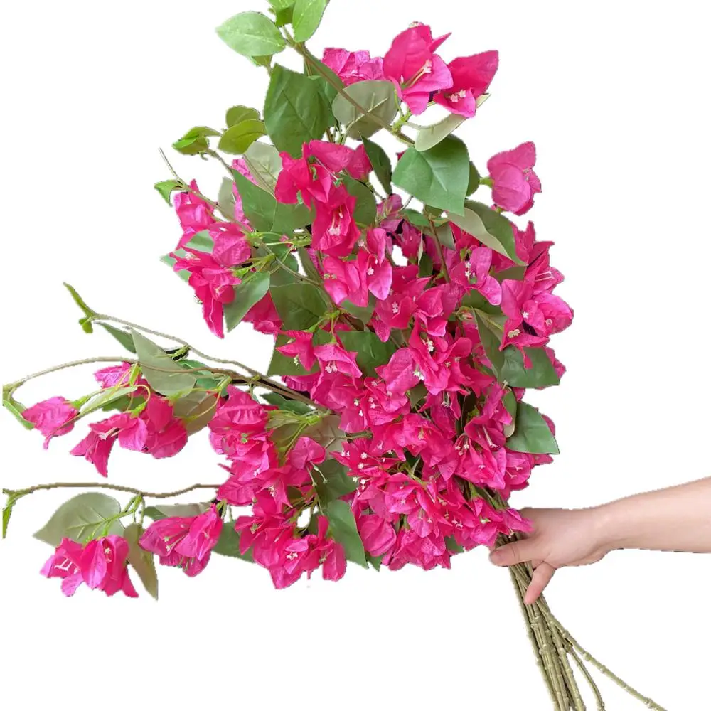 

10pcs Silk Bougainvillea Glabra Stems Artificial Plastic Bougainvillea Speetabilis Flower Tree Branches Wedding Centerpieces