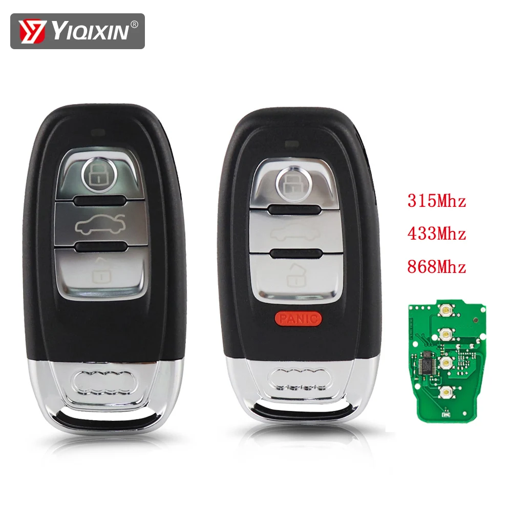 Дистанционный ключ YIQIXIN 315/433/868 МГц для Audi A4L Q5 S4 A5 S5 A6 Q8 A4 A7 A8 A3 RS4 RS5 смарт-ключ без