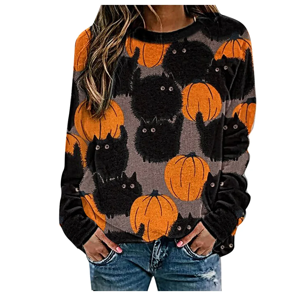 Women's Hallows' Day Printed Sweatshirt Pullover Pattern Long Sleeve Autumn Winter Shirts Tops 2020 Halloween Sweatshirt
Women's Hallows' Day Printed Sweatshirt Pullover Pattern Long Sleeve Autumn Winter Shirts Tops 2020 Halloween Sweatshirt