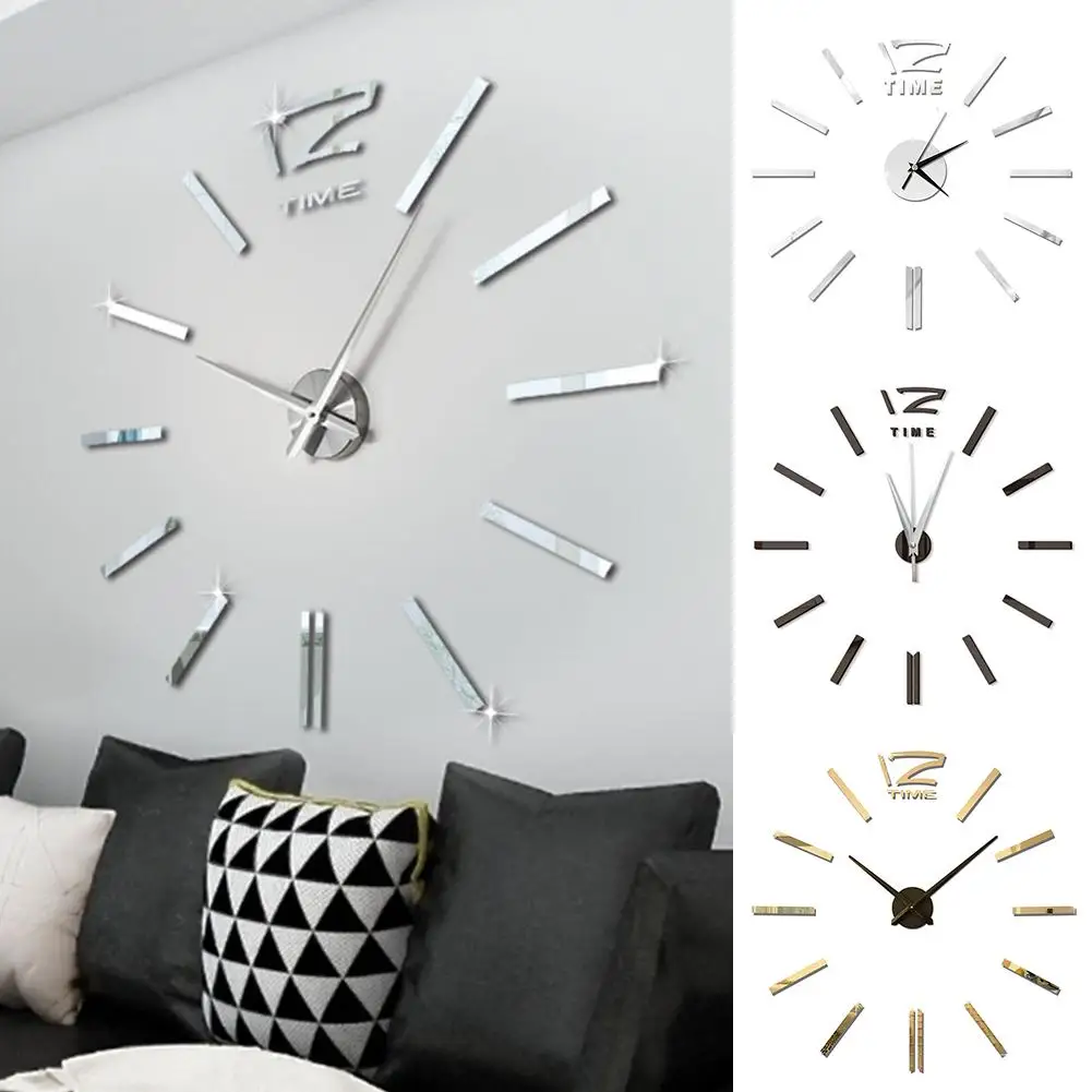 Мини часы в современном дизайне DIY большие настенные наклейки бесшумные цифровые