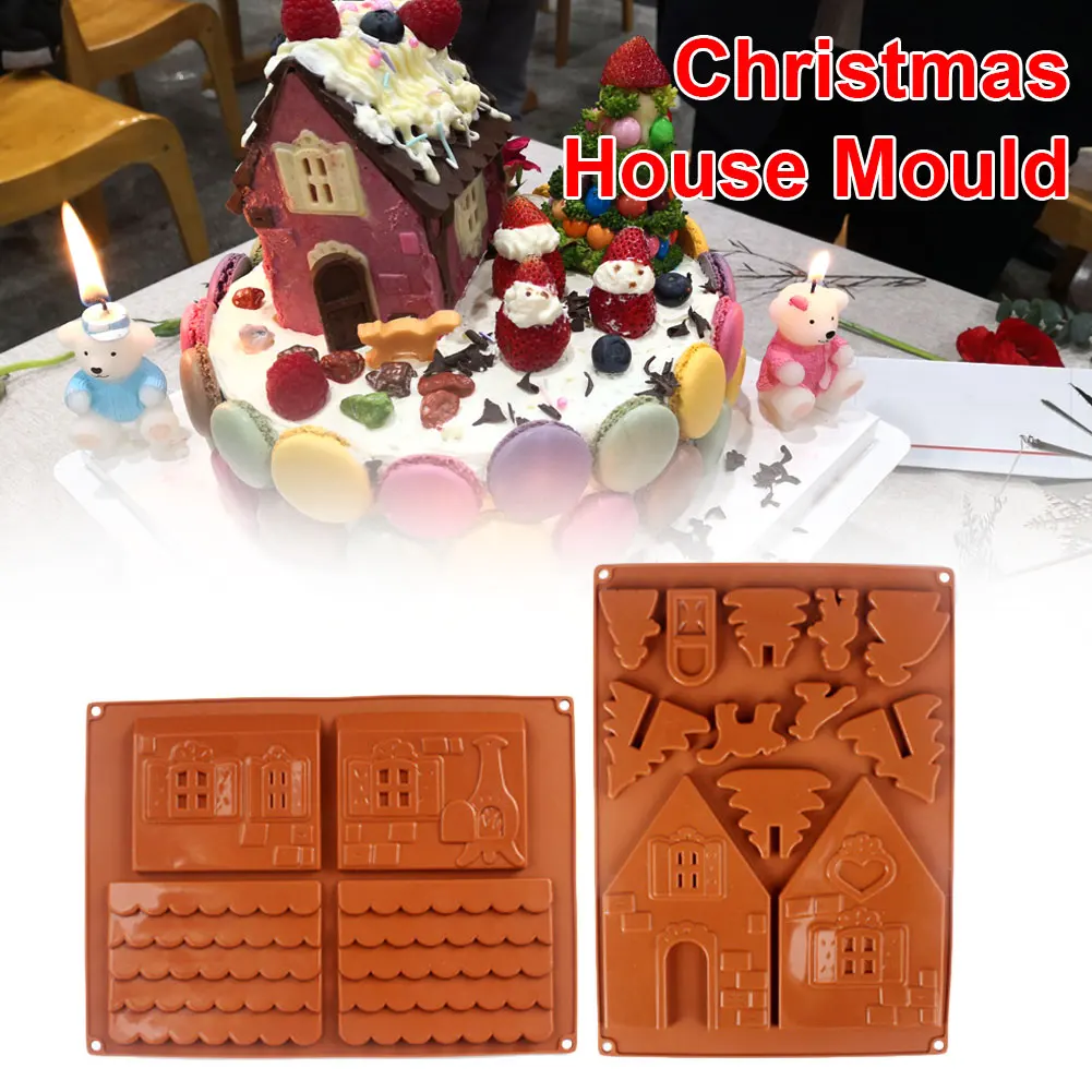 DIY Christmas House Chocolate Mold Gingerbread House Silicone Mold Baking Cake Biscuit Tool Fondant Mold for Party Decoration
DIY Christmas House Chocolate Mold Gingerbread House Silicone Mold Baking Cake Biscuit Tool Fondant Mold for Party Decoration