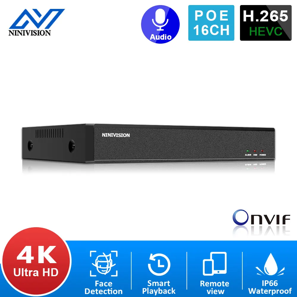 NINIVISION 4K 8CH POE NVR ONVIF H.265+ Audio Out Surveillance Security Video Recorder for POE IP Camera 1080P/4MP/5MP/8MP
NINIVISION 4K 8CH POE NVR ONVIF H.265+ Audio Out Surveillance Security Video Recorder for POE IP Camera 1080P/4MP/5MP/8MP