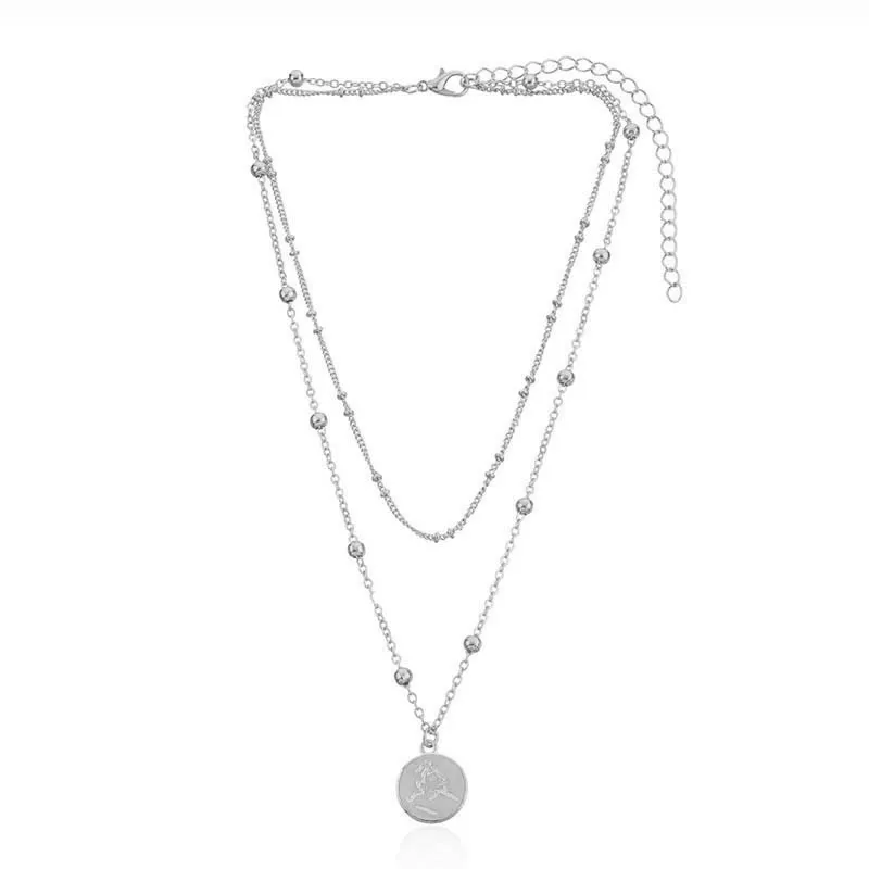 Simple Vintage Style Geometric Round Pendant Necklace Women Double Layer Beads Sweater Chains Clavicle Necklace Fashion Jewelry
Simple Vintage Style Geometric Round Pendant Necklace Women Double Layer Beads Sweater Chains Clavicle Necklace Fashion Jewelry