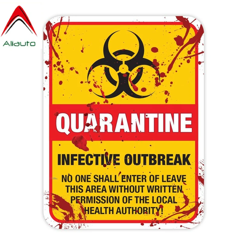 

Aliauto Retro-reflective Car Sticker Funny Zombie Warning Quarantine Infected Area Accessories Waterproof Decals PVC,20cm*15cm