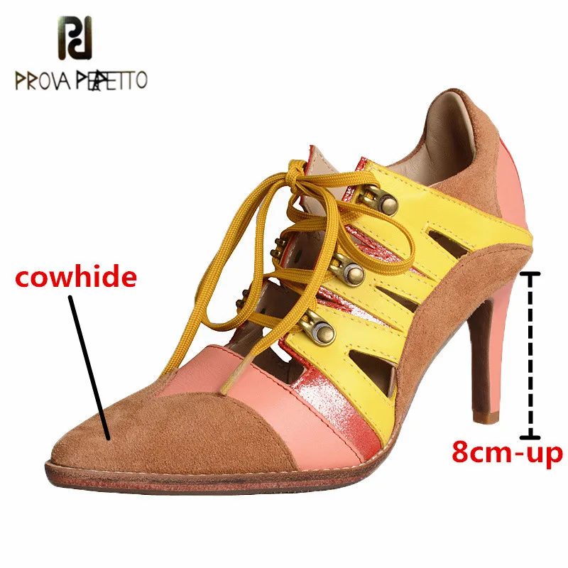 Prova Perfetto 2021 Genuine Leather Women High-heeled Shoes Fashion Mixed Colors Pointed Toe Lace-Up Super High Thin Heels Shoes
Prova Perfetto 2021 Genuine Leather Women High-heeled Shoes Fashion Mixed Colors Pointed Toe Lace-Up Super High Thin Heels Shoes