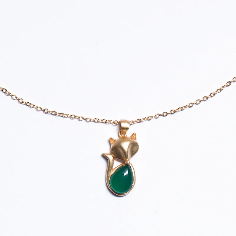 Bastiee Fox Necklace Pendant Green Chalcedony Silver 925 Jewelry For Women Fox Link Chain Chinese Vintage Gold Plated
Bastiee Fox Necklace Pendant Green Chalcedony Silver 925 Jewelry For Women Fox Link Chain Chinese Vintage Gold Plated